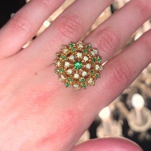 Vintage 18k HGE Gold Tone Statement Cocktail Ring